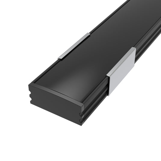 Assembled black surface mounted LED profile