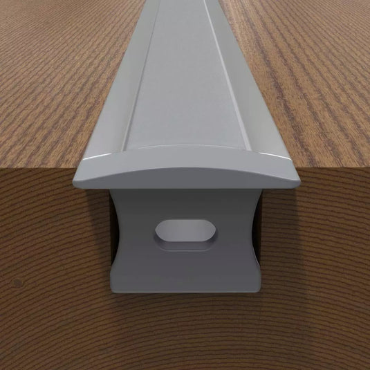 Recessed LED Mounting Profile with end cap in wood
