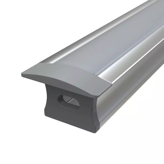 Recessed LED Mounting Profile with end cap