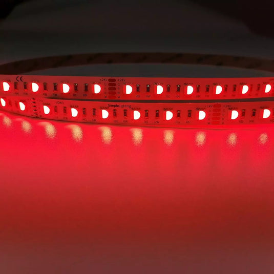 RGBW LED Strip Lights, 19.2w, 60 LEDs in Red