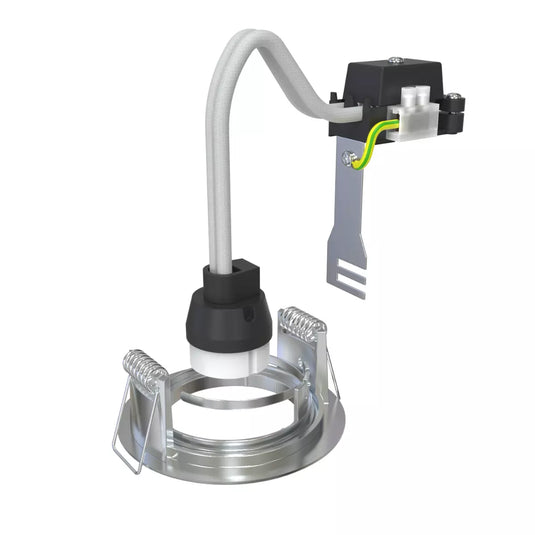GU10 Downlight, Fixed Die Cast In A Brushed Chrome Finish full view shot