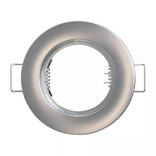 Bezel shot of Recessed GU10 Downlight - Brushed Chrome Finish