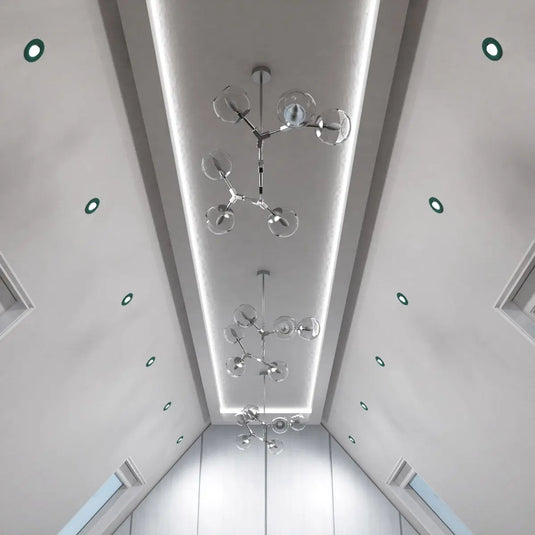 Tilt, Fire Rated LED Downlight - Green Bezel ceiling view shot