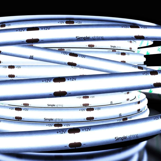 12V, COB Dotless LED Strip Lighting, Cool White 6000K