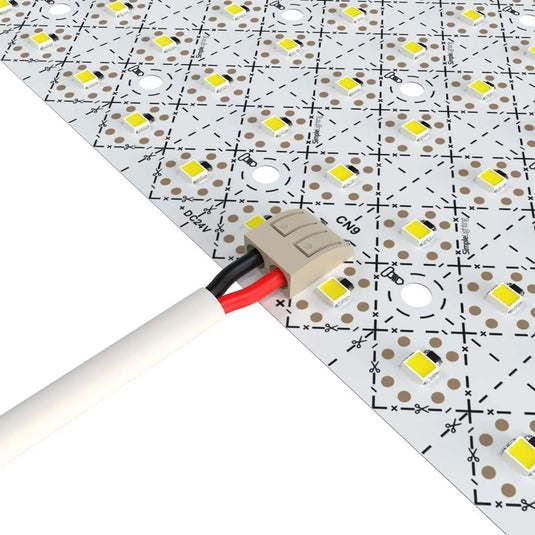 Cuttable, Flexible LED Sheet and close up shot wiring