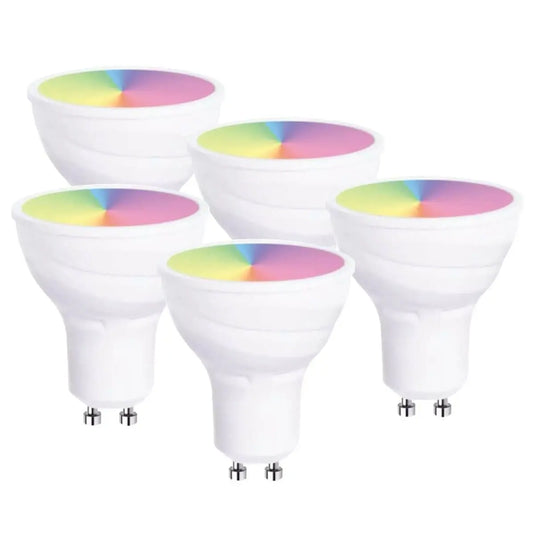 Pack of 5 GU10 Smart RGB + W Bulb