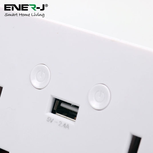 Close up of the power buttons and USB port