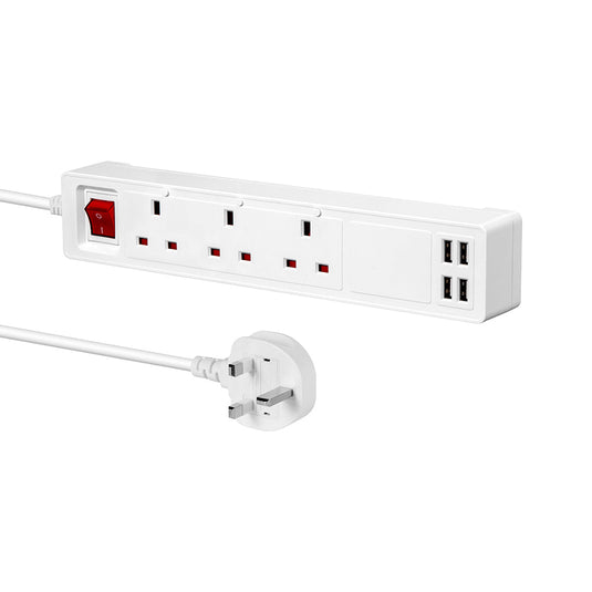 White smart WiFi power strip