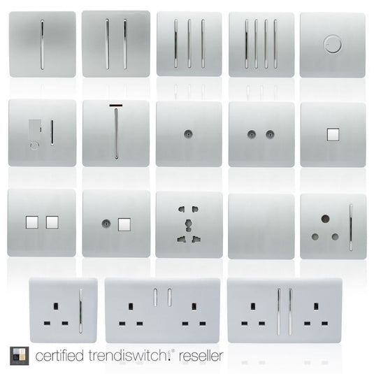 Silver switches and sockets from the same range