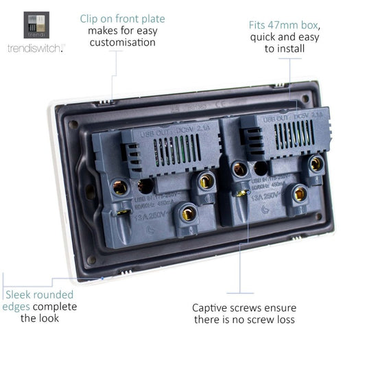 Back of the USB socket with details