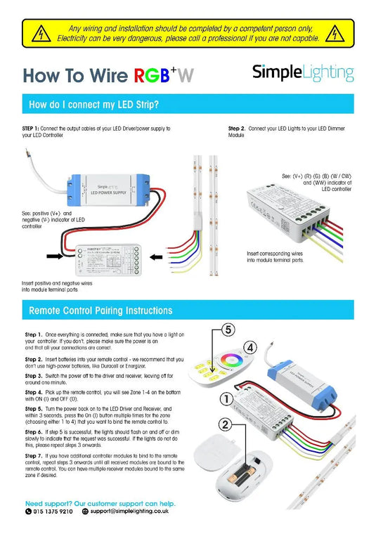 RGBW Controller Kit With Remote Control guidelines