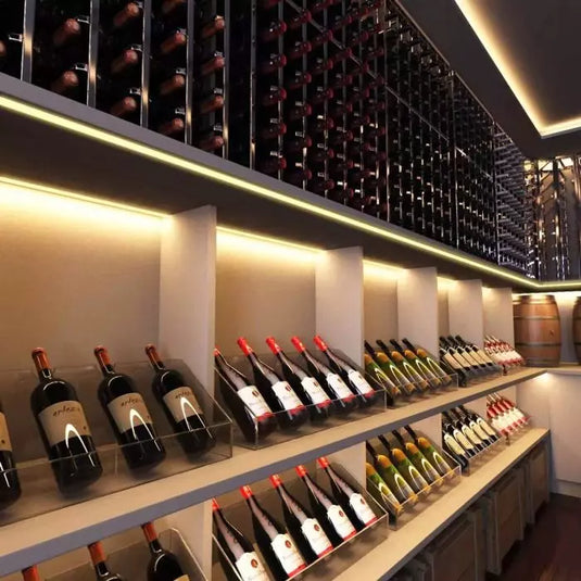 Colour Tunable LED Strip Light in warm white wine cellar