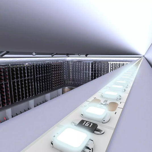 Cool White LED Strip Lights, 120 LEDs and 10w Per Metre installed ceiling