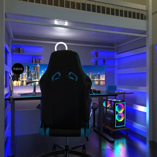 Blue COB LED Strip Lighting accent in gaming room setting