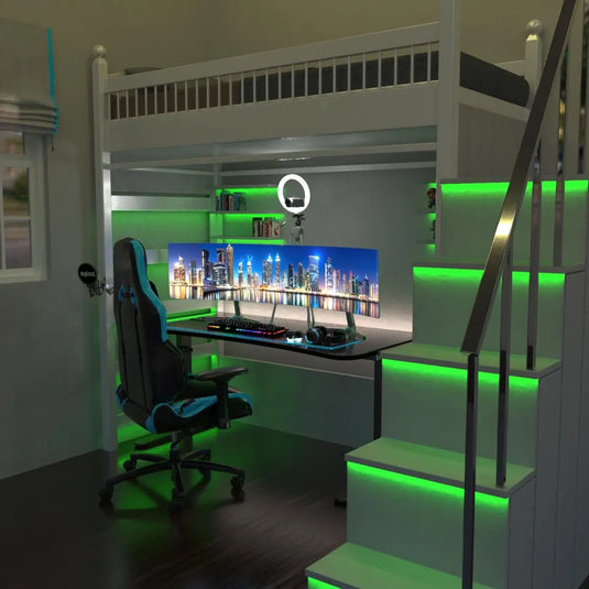 COB Dotless LED Strip Lighting, Green bunkbed accent setting