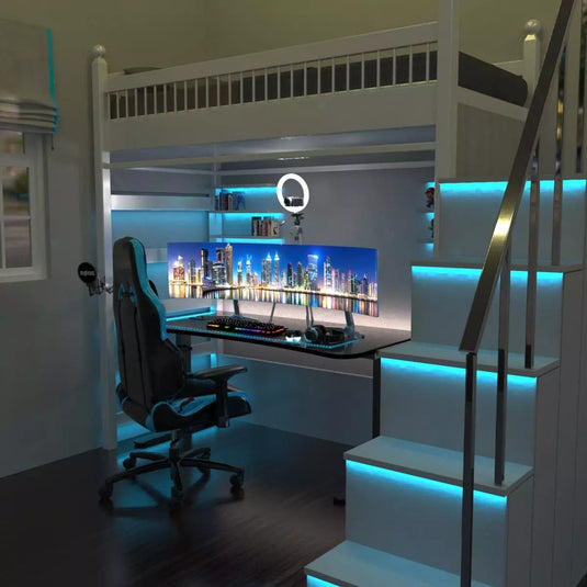 Teal light gaming setup RGB LED Strip Lights, 15w - 60 LEDs