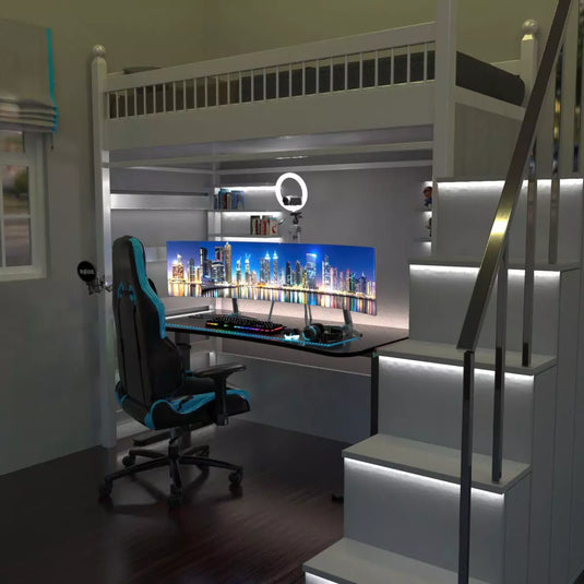 White light gaming setup RGB LED Strip Lights, 15w - 60 LEDs