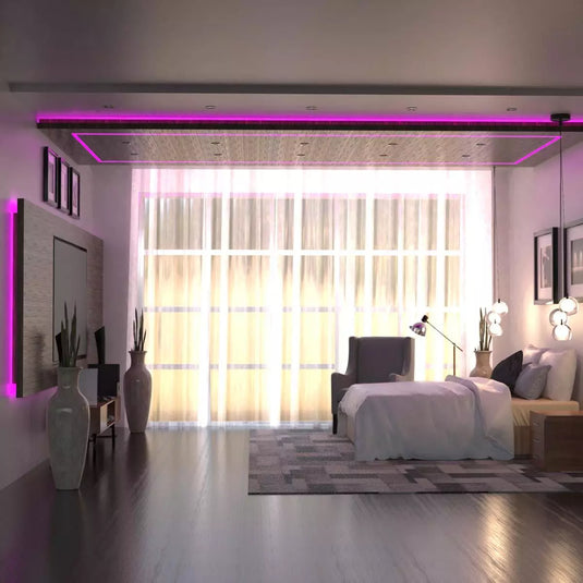 RGBW LED Strip Lights, 19.2w, 60 LEDs magenta backlit display