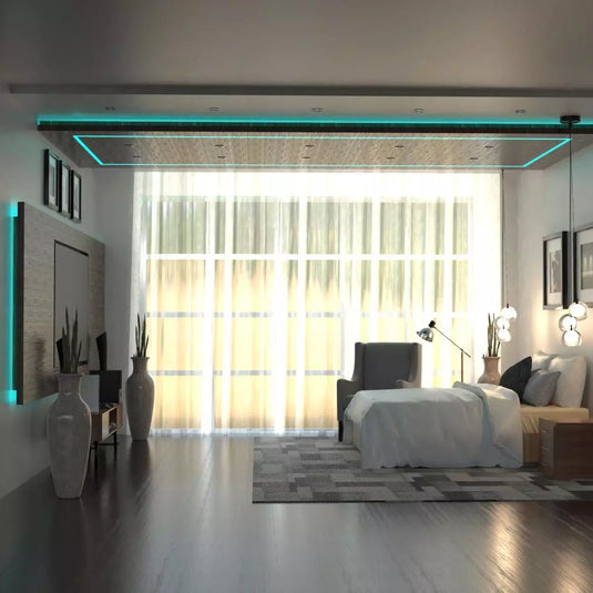 RGBW LED Strip Lights, 19.2w, 60 LEDs Teal backlit display