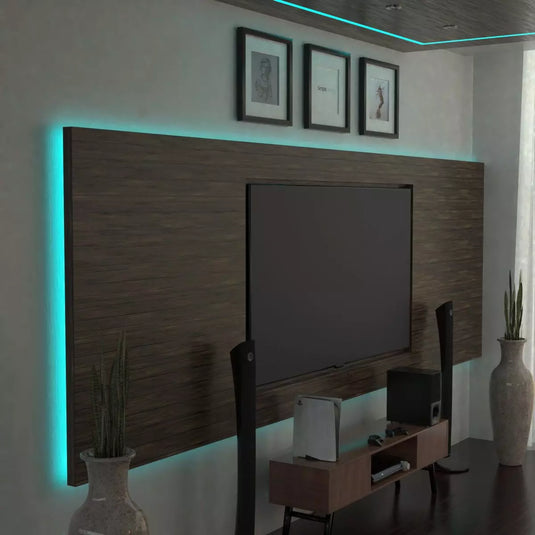 RGBW LED Strip Lights, 19.2w, 60 LEDs Teal backlit display Tv