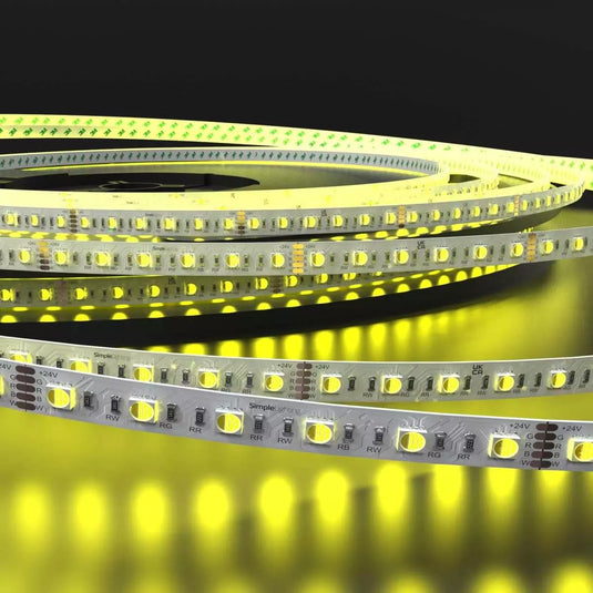 RGBW LED Strip Lights, 19.2w, 60 LEDs in Yellow
