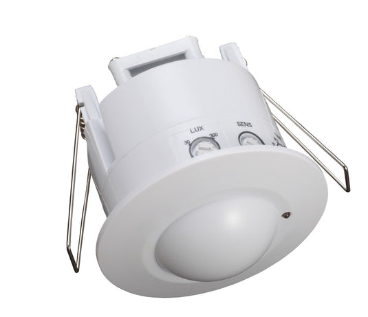 White 360° recessed microwave sensor