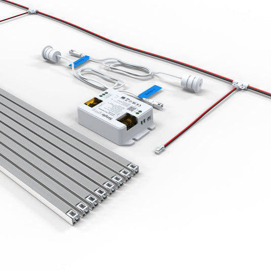 Complete 8 step LED stair lights kit with 500mm bars