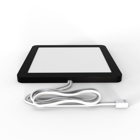 Matt black cabinet light with its cable