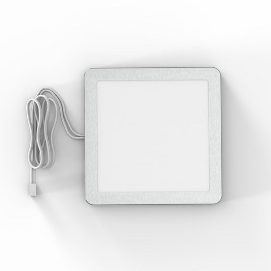 Front of the brushed chrome cabinet light