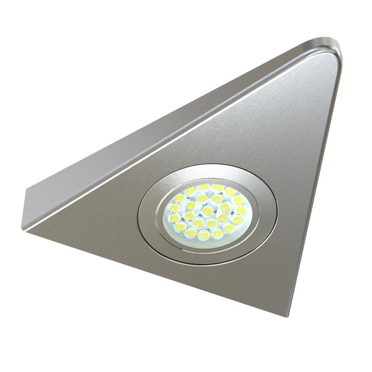 Triangle LED under cabinet light in brushed chrome