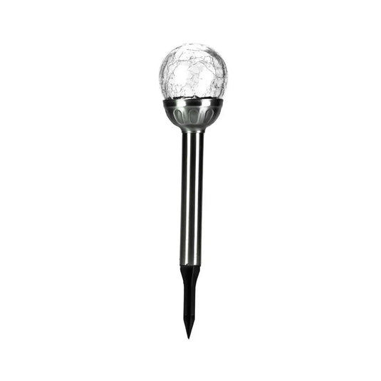 Sydney White LED Solar Crackle Ball Stake Light