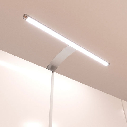 T-bar light fitted on top of a kitchen cabinet
