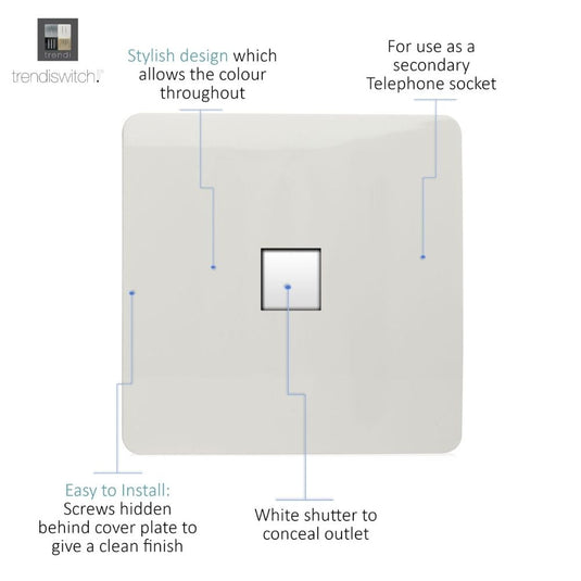 White telephone socket with details