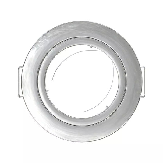 GU10 Downlight, Fixed, Die Cast in a Chrome Finish top view of bezel