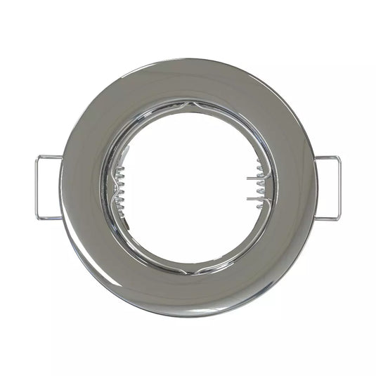 Recessed GU10 Spot Light in Chrome Finish top view of bezel