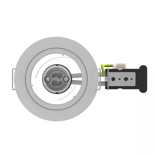Top view of Fixed, GU10, Die Cast Downlight White Bezel