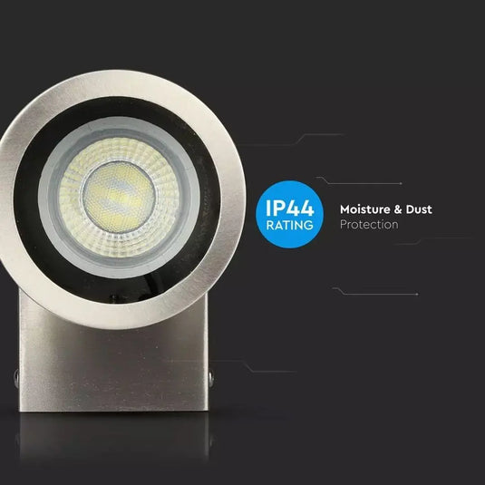 GU10 Wall Light Fitting, IP44, Stainless Steel Body - dust and moisture protection