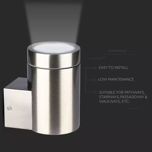 GU10 Wall Light Fitting, IP44, Stainless Steel Body - easy to install feature