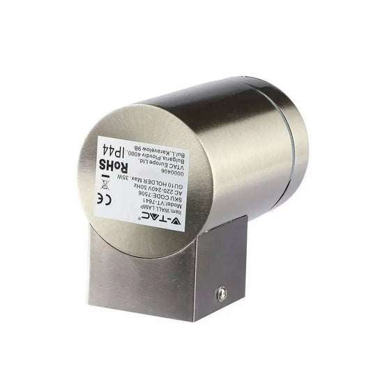 GU10 Wall Light Fitting, IP44, Stainless Steel Body back shot