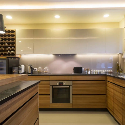 LED Tape, Warm White above kitchen counter setting