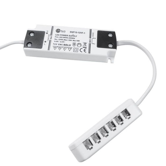 white LED driver with 6-port power distributor