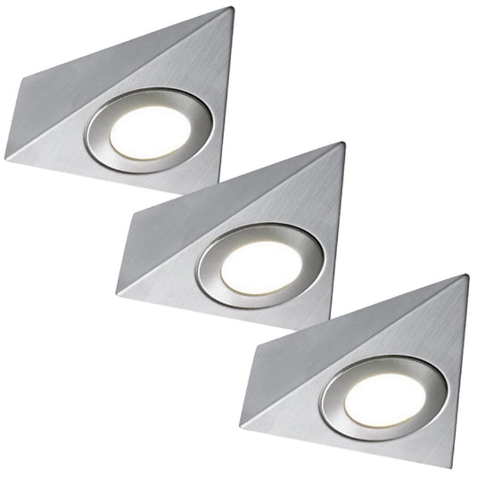 pack of 3 triangle under cabinet lights with natural white light