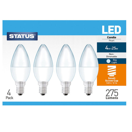 pack of 4 E14 candle LED bulbs