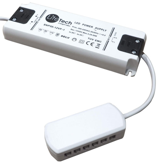 50w LED driver with a 6-port distributor in white