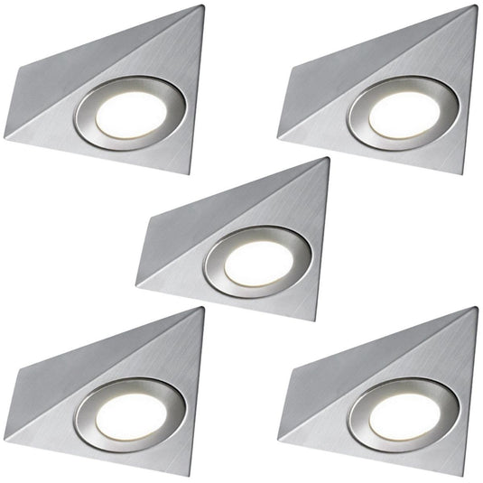 pack of five triangle under cabinet lights with white light