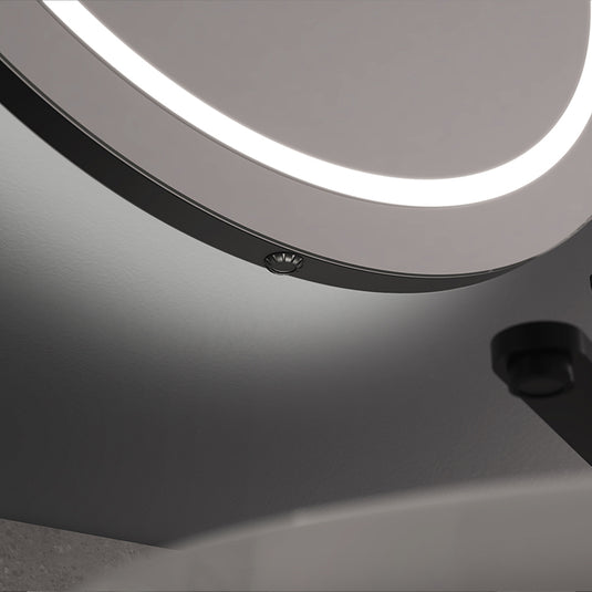 hanging round LED mirror with sensor