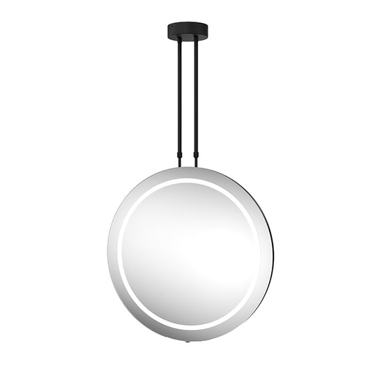 hanging round LED mirror with white LED light