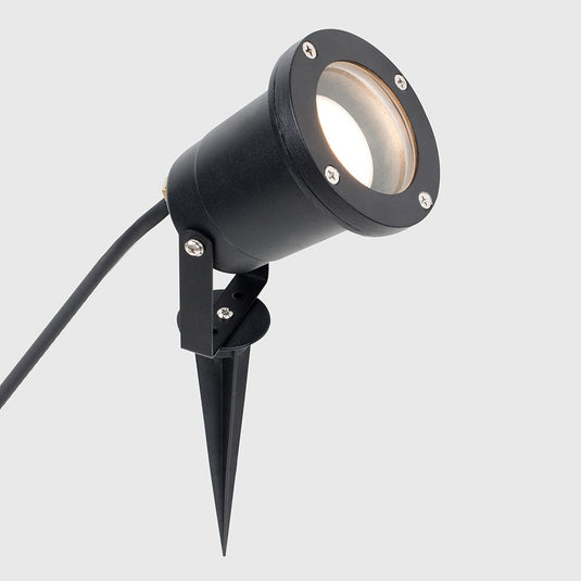black LED spike light with warm white light