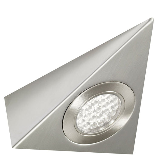 tilted triangle under cabinet light with cool white light