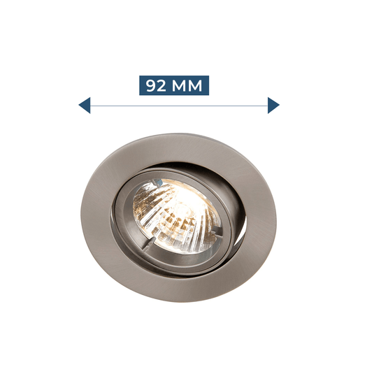 brushed chrome tilt downlight with dimensions